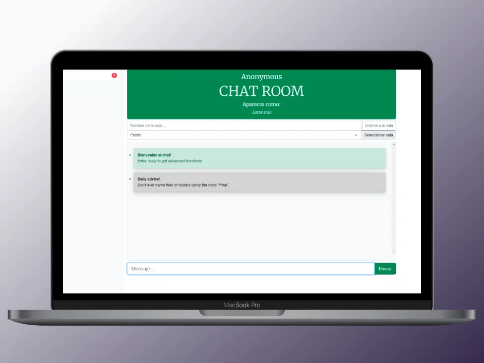 Real time web chat application